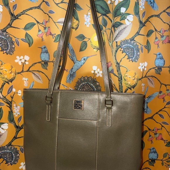 Dooney & Bourke Olive Leather Saffiano Lexington Tote Bag